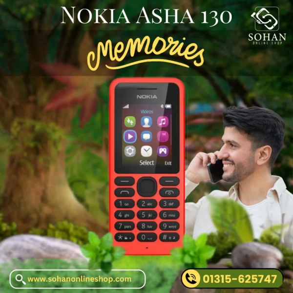 Nokia Asha 130 Dual Sim Card Original Recondition Mobile Phone Update Nature Design