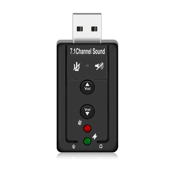 Mini USB 2.0 3D Virtual 480Mbps External 7.1 Channel Audio Sound Card Adapter- black - Image 2