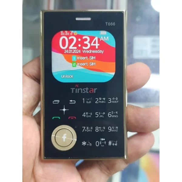 Tinstar T666 Price In Bangladesh | Dual sim supported Card phone Black color