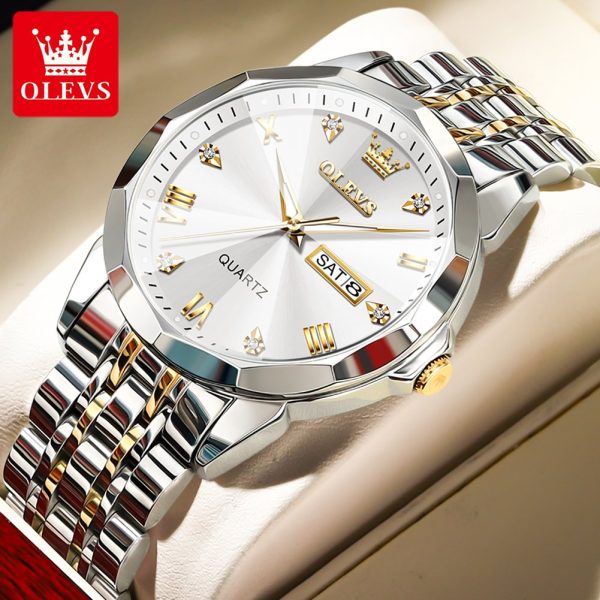 OLEVS 9931G New Exclusive Design Quartz Watch for Men ( White) - Image 1