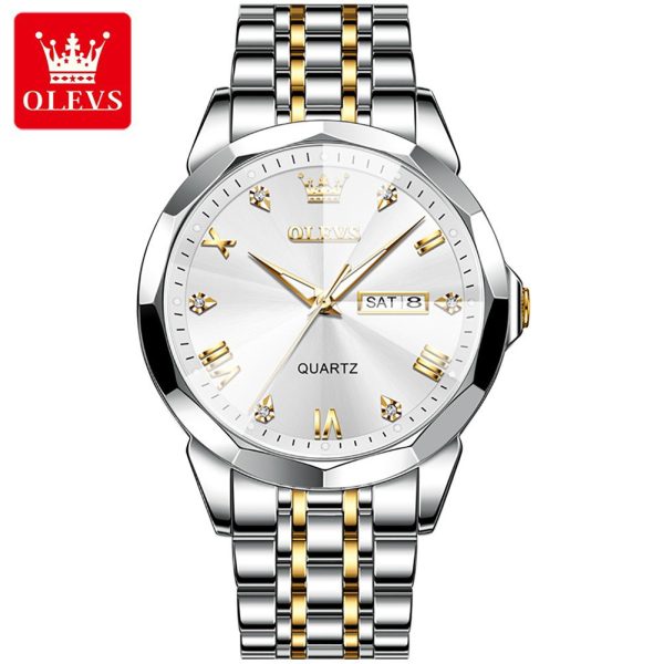 OLEVS 9931G New Exclusive Design Quartz Watch for Men ( White) - Image 2