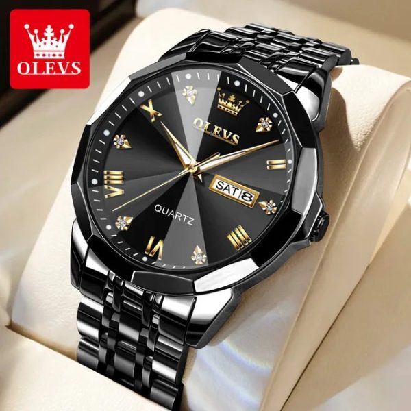 OLEVS 9931G New Exclusive Design Quartz Watch for Men(Full Black) - Image 1