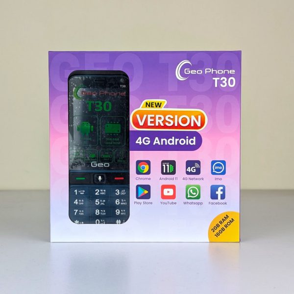 Android Phone - Geo Phone T30 Facebook, WhatsApp, IMO, YouTube, TikTok, & bKash Supported Android Button Feature Phone Price In Bangladesh