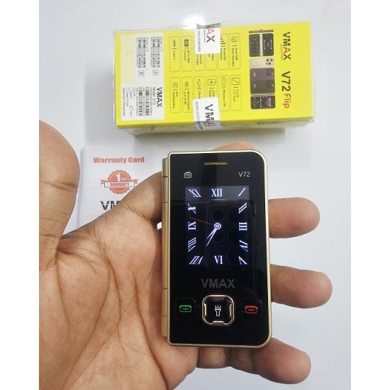 Vmax V72 Flip Dual Display Folding Phone | 2500mAh Battery | Dual SIM | HD Camera Vmax V72 Flip Dual Display Folding Phone | 2500mAh Battery | Dual SIM | HD Camera