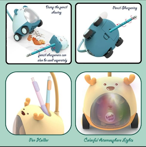 LED Plastic Night Lamp On Wheel – USB Rechargeable Study Desk Light