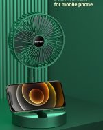Folding Rechargeable Desk Fan, 3 Speeds Adjustable Height Table Fan with Timer, 2000mAh Rechargeable USB Charging for Home Office Travel