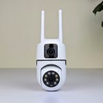 New V380 Mini Indoor PTZ Dual Lens Camera 4MP HD Smart Home WiFi Security for Baby Monitor Indoor Network Dual Lens Camera