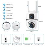 New V380 Mini Indoor PTZ Dual Lens Camera 4MP HD Smart Home WiFi Security for Baby Monitor Indoor Network Dual Lens Camera