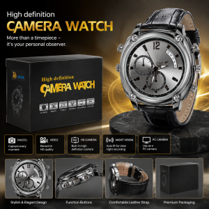 High Definition SPY Camera Watch – Auto IR Night Vision, Audio Recorder & PC Camera Mode