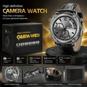 High Definition SPY Camera Watch – Auto IR Night Vision, Audio Recorder & PC Camera Mode