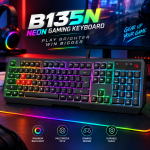 Bloody B135N Neon Gaming Keyboard – 1000Hz Report Rate, Water-Resistant & Screw-Enhanced Space-Bar