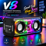 V8 Transparent Mechanical TWS Wireless Bluetooth Speaker - Sohan Online Shop