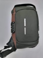 USB charging sport sling Anti-theft shoulder bag (brown shape ) - Sohan Online Shop