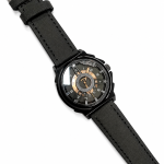 Signature Classic Men's Watch with Metal Body & Artificial Leather Strap (Black) - Sohan Online Shop
