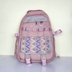 Multi-Pocket Casual Backpack with Geometric Flap - Sohan Online Shop