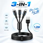 X.Cell High-Performance 3-in-1 Multi Charging Cable - Sohan Online Shop