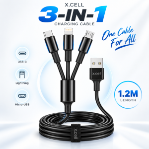 X.Cell High-Performance 3-in-1 Multi Charging Cable - Sohan Online Shop