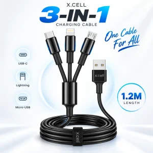 X.Cell High-Performance 3-in-1 Multi Charging Cable - Sohan Online Shop