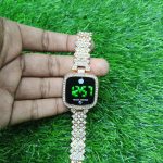 New Trend Fashion Steel Chain Diamond Women Watch Full Diamond Touch Screen LED Water Diamond Bracelet Watch (Golden) - Sohan Online Shop