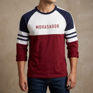 Men's Contrast Design T-Shirt- Maroon - Sohan Online Shop