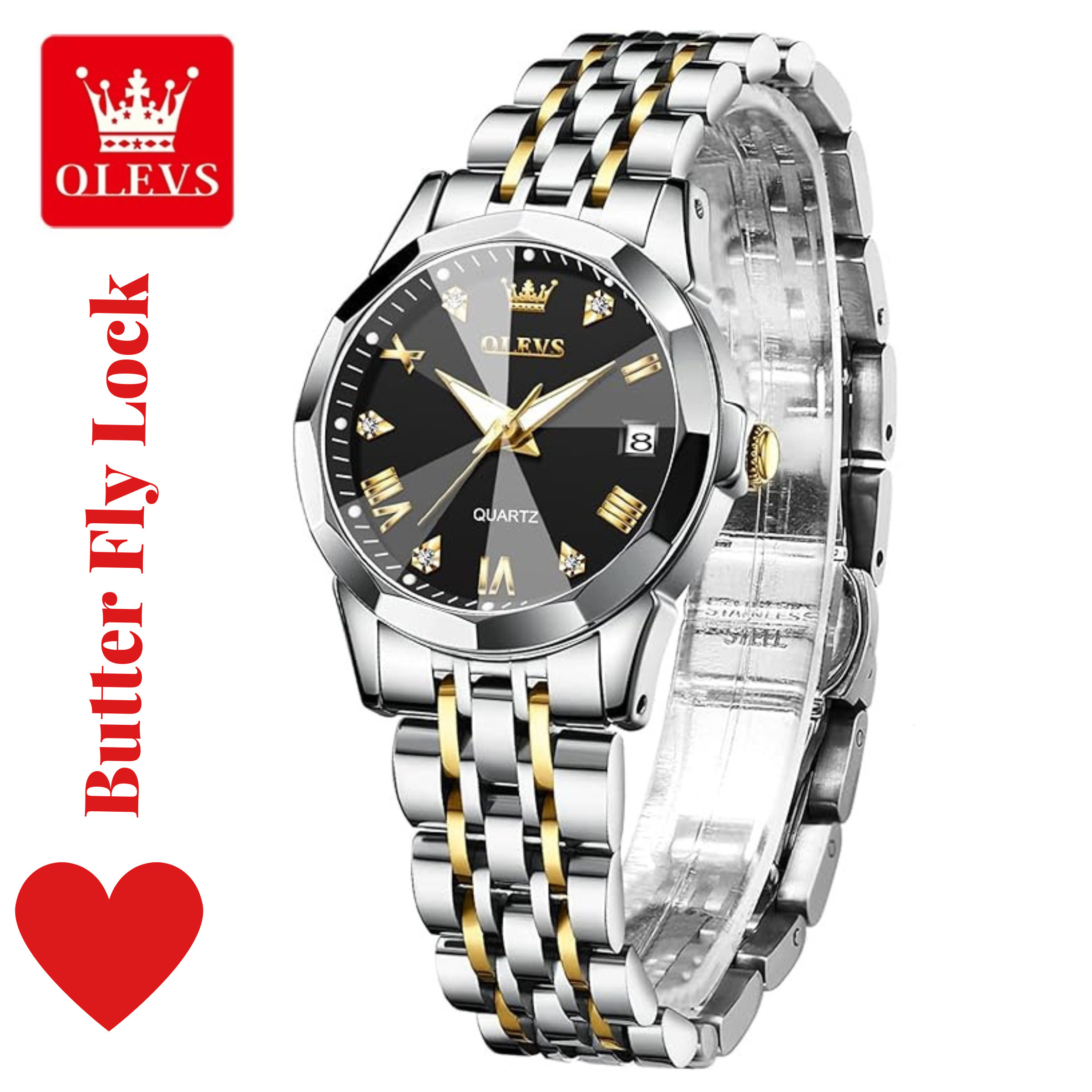 CpvQ0ctletHGvbJf69XETtHnTKlX2pEh458ea725.png Butter Fly Lock OLEVS Watch for Women Black Dail - Sohan Online Shop
