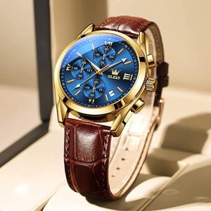 OLEVS 5610 New Luxury Fashion Glass Quartz Analog Men Watch-Water Resistant - Sohan Online Shop