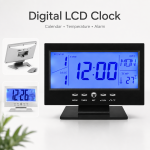 Digital LCD Clock with Calendar, Temperature Sensor, Alarm for Table and Study Desk - Sohan Online Shop