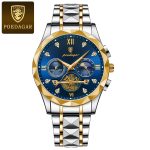 POEDAGAR 996 Luxury Man Luminous Chronograph Watch for Men Stainless Steel Men's Quartz Watches (Butterfly Lock) - Sohan Online Shop