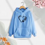 Ladies Comfortable Love Butterflies winter hoodie