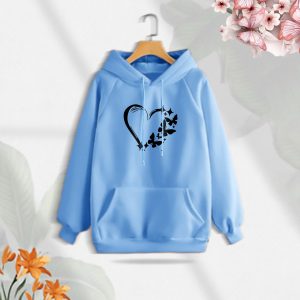 Ladies Comfortable Love Butterflies winter hoodie - Sohan Online Shop