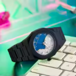 Aura watch 2025 New Arabic Aura Watch Silver Dial @ navy bule Modern Creative Design (Blue ) - Sohan Online Shop
