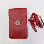 Women's PU Leather Phone Holder With Neck Strap Wallets Touch Screen Bags(Red) - Sohan Online Shop