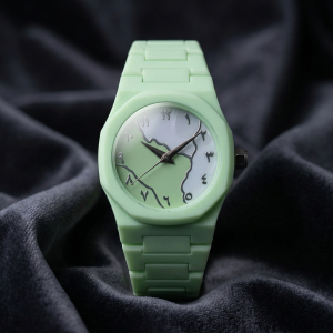 Arabic Dial Premium Marble Finish Ladies Watch with Butterfly Lock - Sohan Online Shop