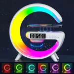 Smart Table Lamp with Wireless Charger, App Control,Sunrise WakeUp Light, RGB Lamp, Clock, Alarm, Mini Bluetooth Speaker, Dimmable Night Light Lamp Alarm Clock G63 - Sohan Online Shop