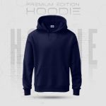 Solid Color Hoodie Navy