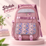 Multi-Pocket Casual Backpack with Geometric Flap - Sohan Online Shop