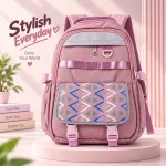 Multi-Pocket Casual Backpack with Geometric Flap - Sohan Online Shop