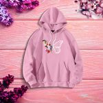 Ladies Comfortable Butterflies & Flowers winter hoodie