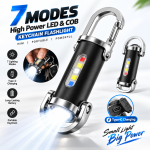 7 Modes High Power LED & COB Keychain Flashlight - Sohan Online Shop