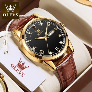 OLEVS 6896 Luxury Simple and Modern Watch (Black) - Sohan Online Shop