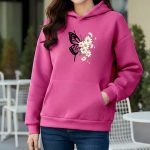 Ladies Comfortable Printed Winter Hoodie