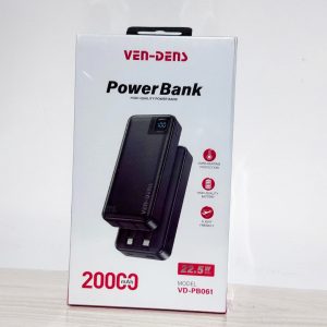 Ven-Dens VD-PB061 20000mAh 22.5W Power Bank Fast Charging High Quality Powerbank - Sohan Online Shop