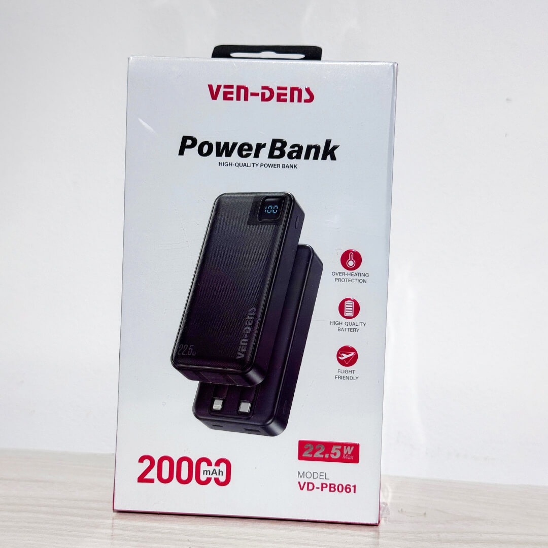 NGtNqzVsuxMnLOy6J8ywldpyHnDAyRYpJWxN1vT4.jpg Ven-Dens VD-PB061 20000mAh 22.5W Power Bank Fast Charging High Quality Powerbank - Sohan Online Shop