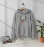 Ladies Comfortable Printed Winter Hoodie Ash - Sohan Online Shop