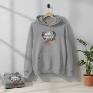 Ladies Comfortable Printed Winter Hoodie Ash - Sohan Online Shop