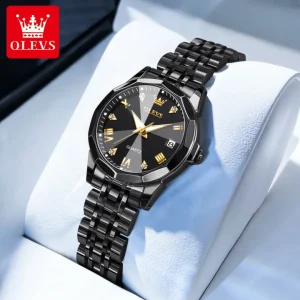 OLEVS Watch for Women Branded Stainless steel Elegant Luminous Ladies Watches 9931 Black - Sohan Online Shop