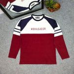 Men's Contrast Design T-Shirt- Maroon - Sohan Online Shop