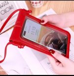 Women's PU Leather Phone Holder With Neck Strap Wallets Touch Screen Bags(Red) - Sohan Online Shop