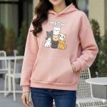 Ladies Comfortable Printed Winter Hoodie