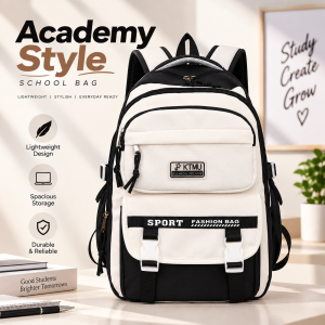 Goostar Academy Style Unisex Oxford Backpack (Black) - Sohan Online Shop